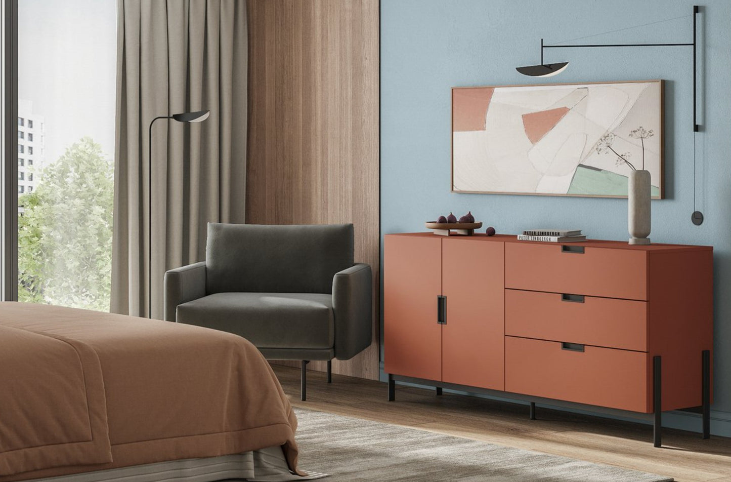 Bedside table Liges-3 Terracota